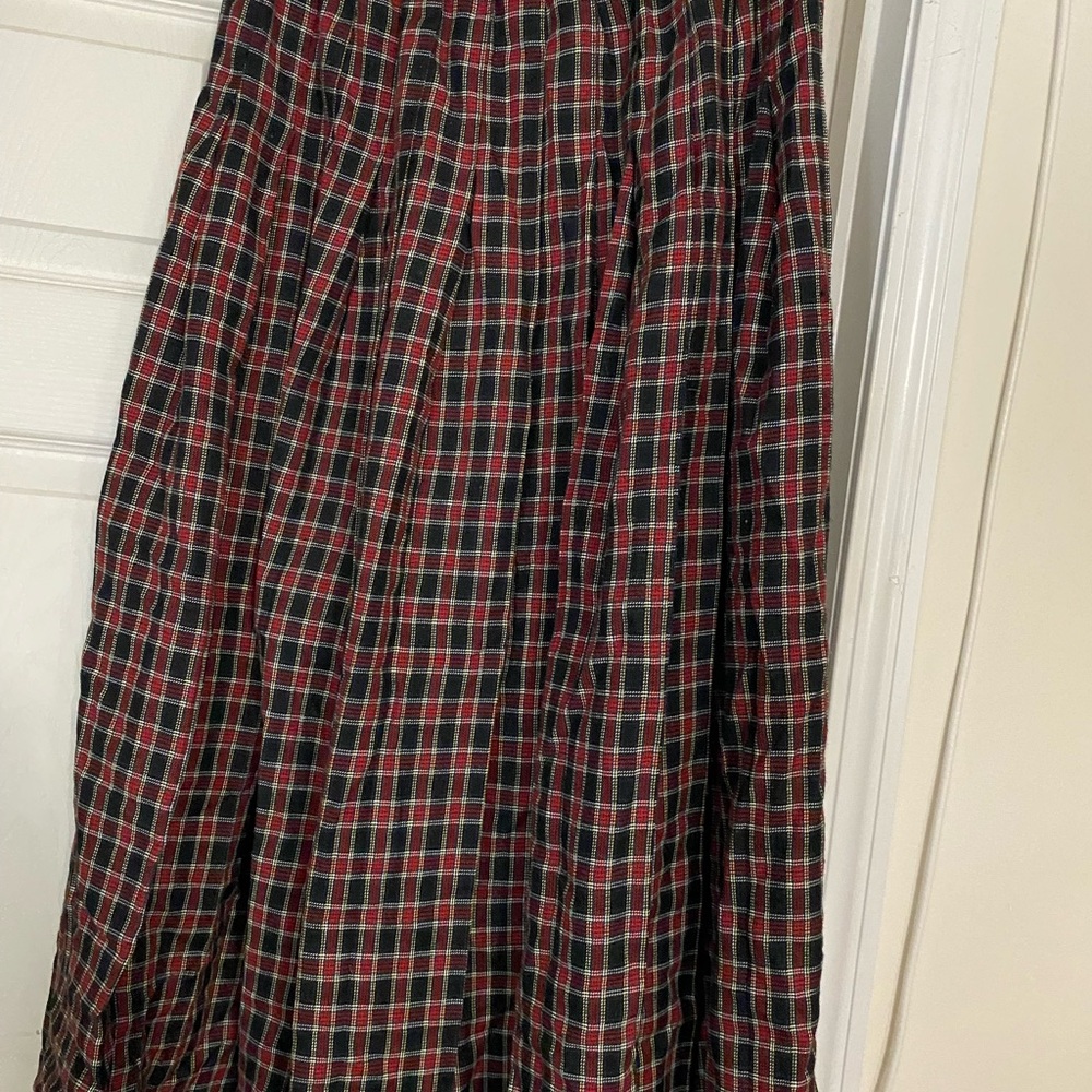 Marisa Christina Red and Black Plaid Maxi Skirt